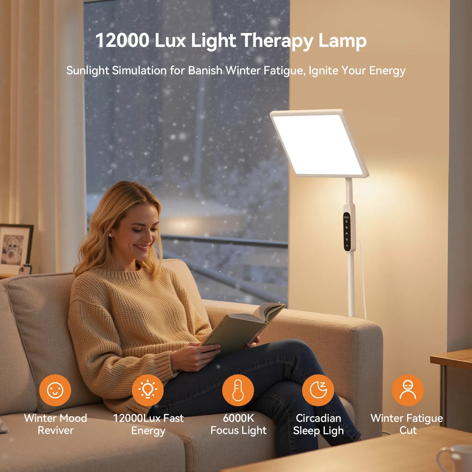 12000 Lux Light Therapy Lamp