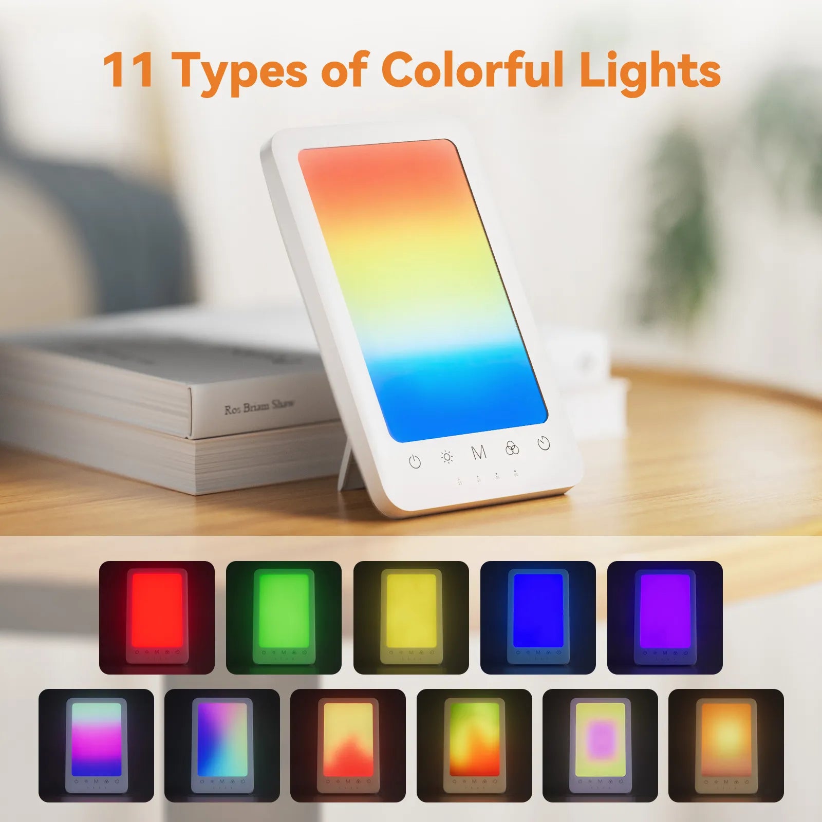 LASTAR Sun Lamp, 10,000 Lux Sun Lamp with 11 RGB Colors, 5 Brightness Levels, 4 Color Temperatures, 4 Timer, Wall Mountable, Touch Control Sunlight Lamp with Memory Function for Home/Office