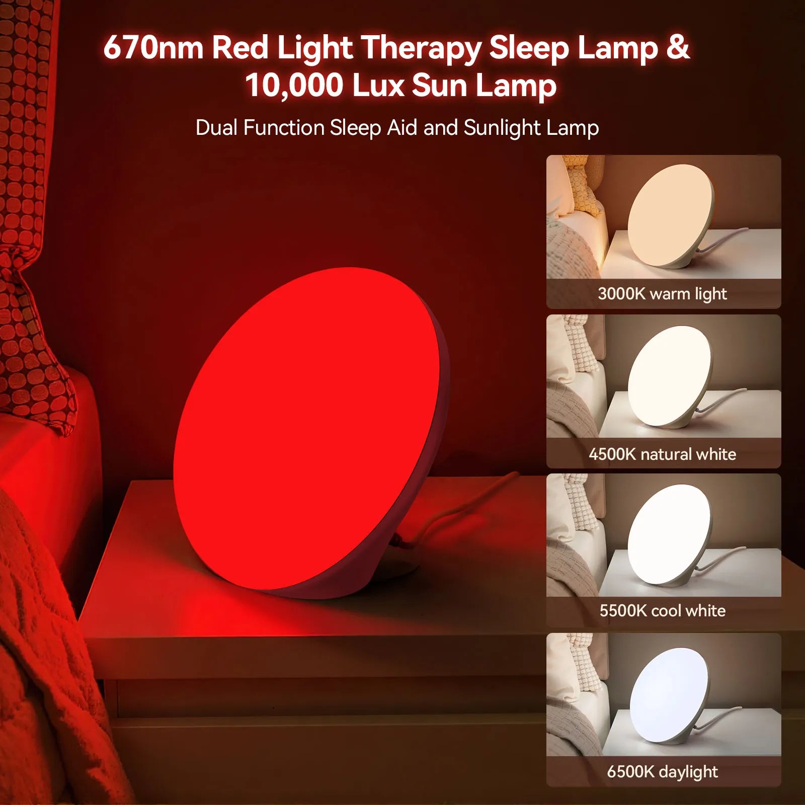 LASTAR Red Light Therapy & 10,000 Lux Sun Lamp