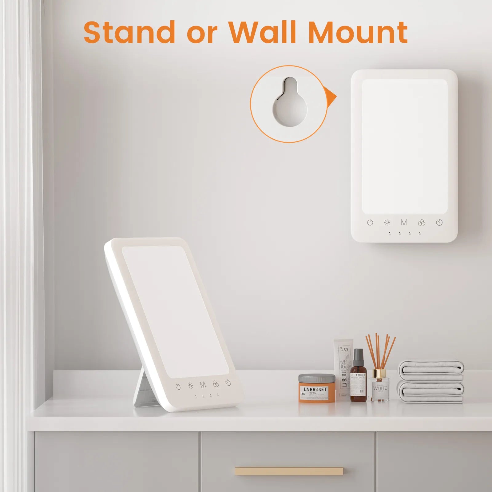 LASTAR Sun Lamp, 10,000 Lux Sun Lamp with 11 RGB Colors, 5 Brightness Levels, 4 Color Temperatures, 4 Timer, Wall Mountable, Touch Control Sunlight Lamp with Memory Function for Home/Office