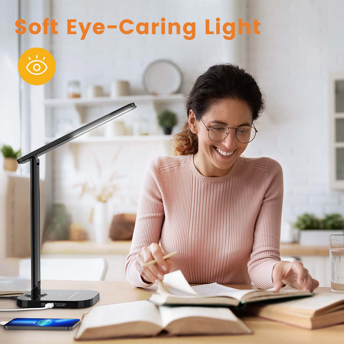 Dimmable LED Desk Lamp with USB Port