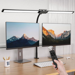 LASTAR LED Desk Lamp with Remote Control, 32.5" Large Architect Desk Lamp with Clamp, Timer, 24W Ultra Bright Gooseneck Desk lamp for Home Office Computer Reading