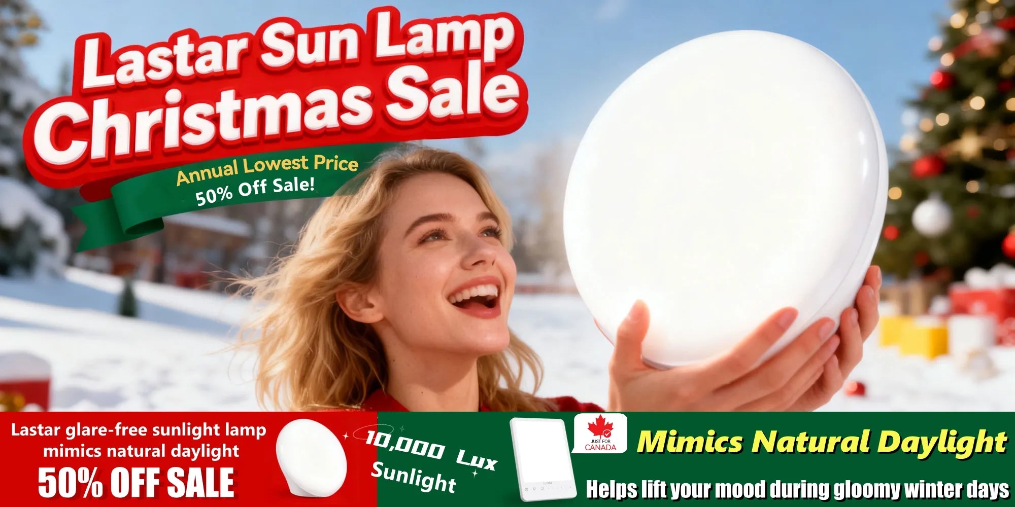 Lastar Sun Lamp Christmas Sale Desktop Banner