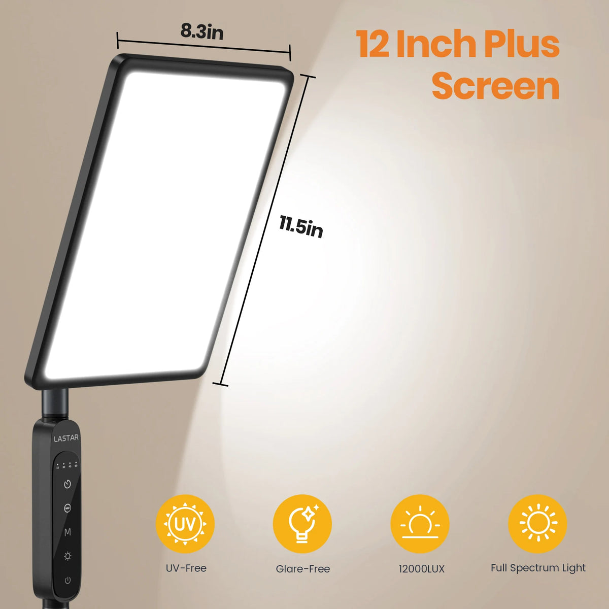 LASTAR floor light with 11.5 by 8.3 inch side-emitting panel