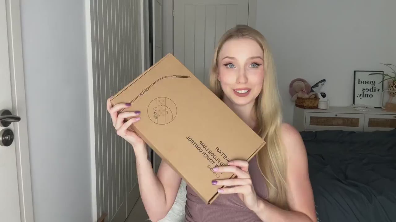 LASTAR floor lamp unboxing, remote controls and living room demonstration